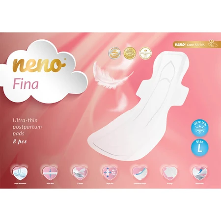 Neno Fina, serviettes post-partum ultra-minces, 8 pièces