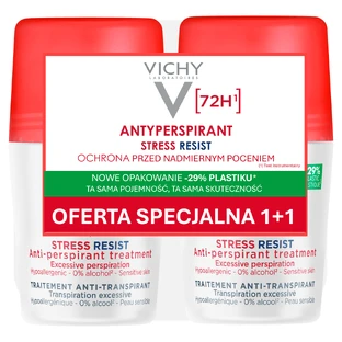 Vichy Stress Resist, antitranspiratiemiddel op rol, intensieve behandeling tegen transpiratie, 72u, 2 x 50 ml