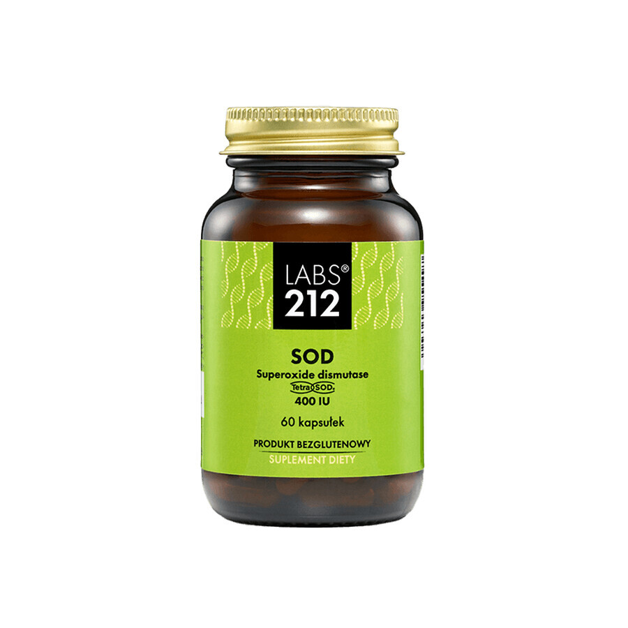 Labs212 SOD Superoxide Dismutase, superoxide dismutase, 60 capsules