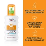 Eucerin Sun Protection Sensitive Protect, spray protector para niños, ultraligero, FPS 50+, 200 ml
