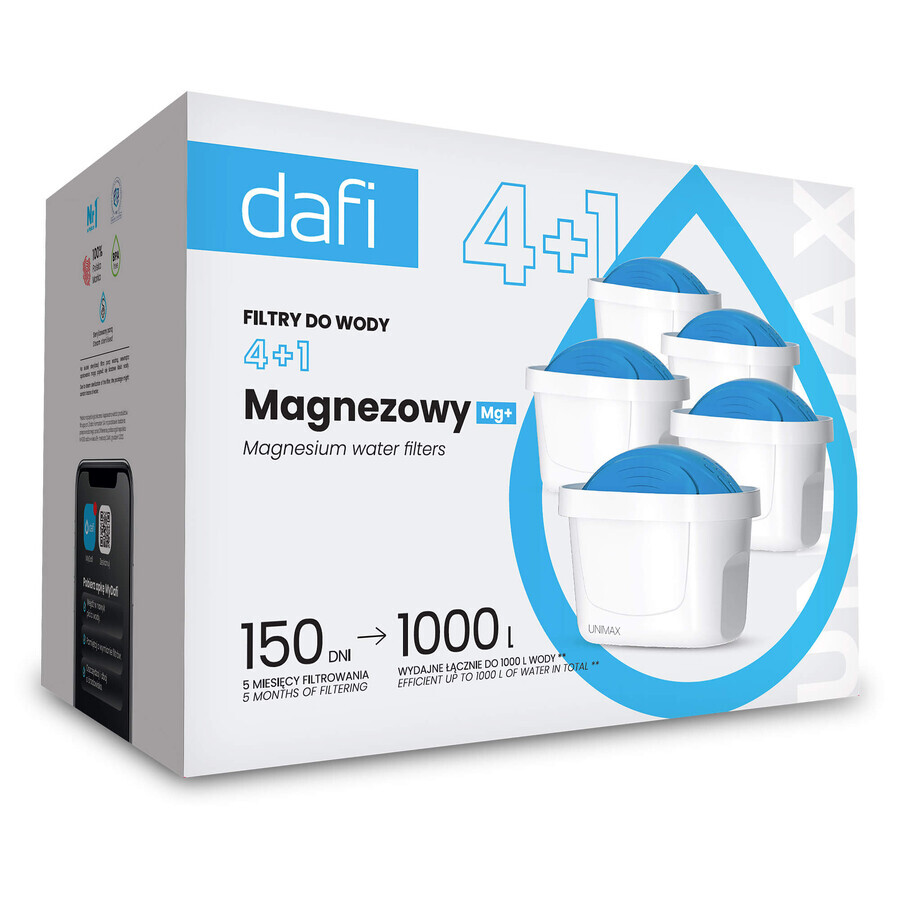 Dafi Unimax Mg+, magnesium filter for pitcher, 5 pieces