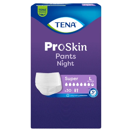 Set Tena Pants ProSkin Night, slip absorbant, taille L, 100-135 cm, Super, 2 x 30 pièces