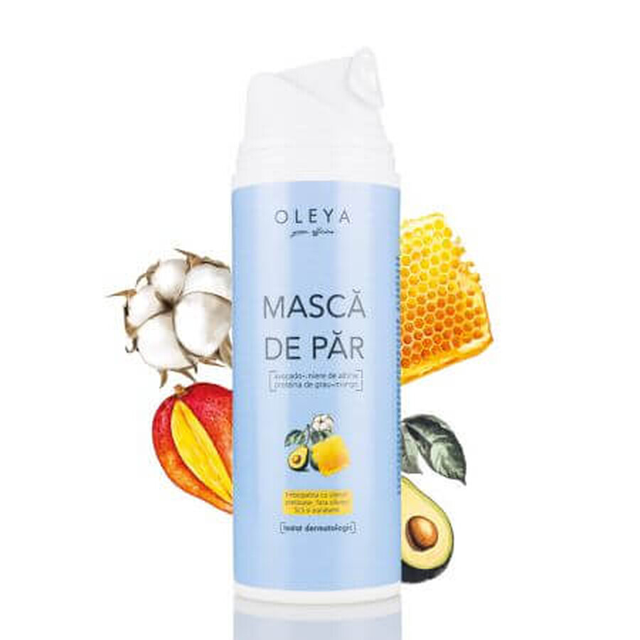 Maschera per capelli con avocado, miele e mango, 150 ml, Oleya