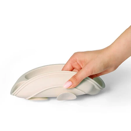 BabyOno, soucoupe en silicone avec ventouse, beige, à partir de 6 mois, 1 pc.