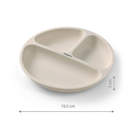 BabyOno, soucoupe en silicone avec ventouse, beige, à partir de 6 mois, 1 pc.