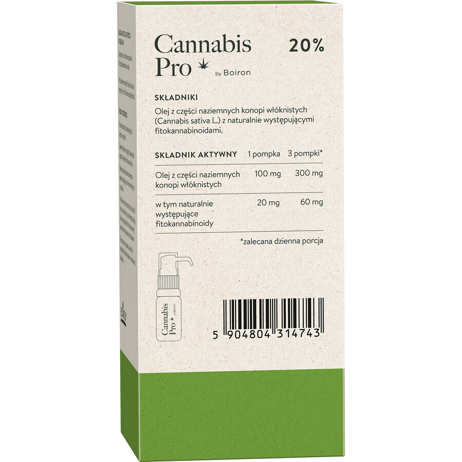 Boiron Cannabis Pro 20%, hemp oil, 11 ml