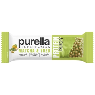 Purella Superfoods Protein Crunchy, eiwitreep, matcha & yuzu, 45 g