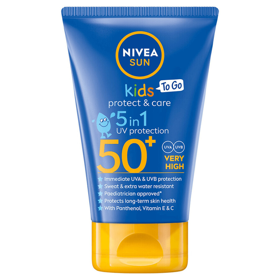 Nivea Sun Kids Protect & Care 5in1, lotion solaire pour enfants, SPF 50+, 50 ml + jeu Dobble gratuit