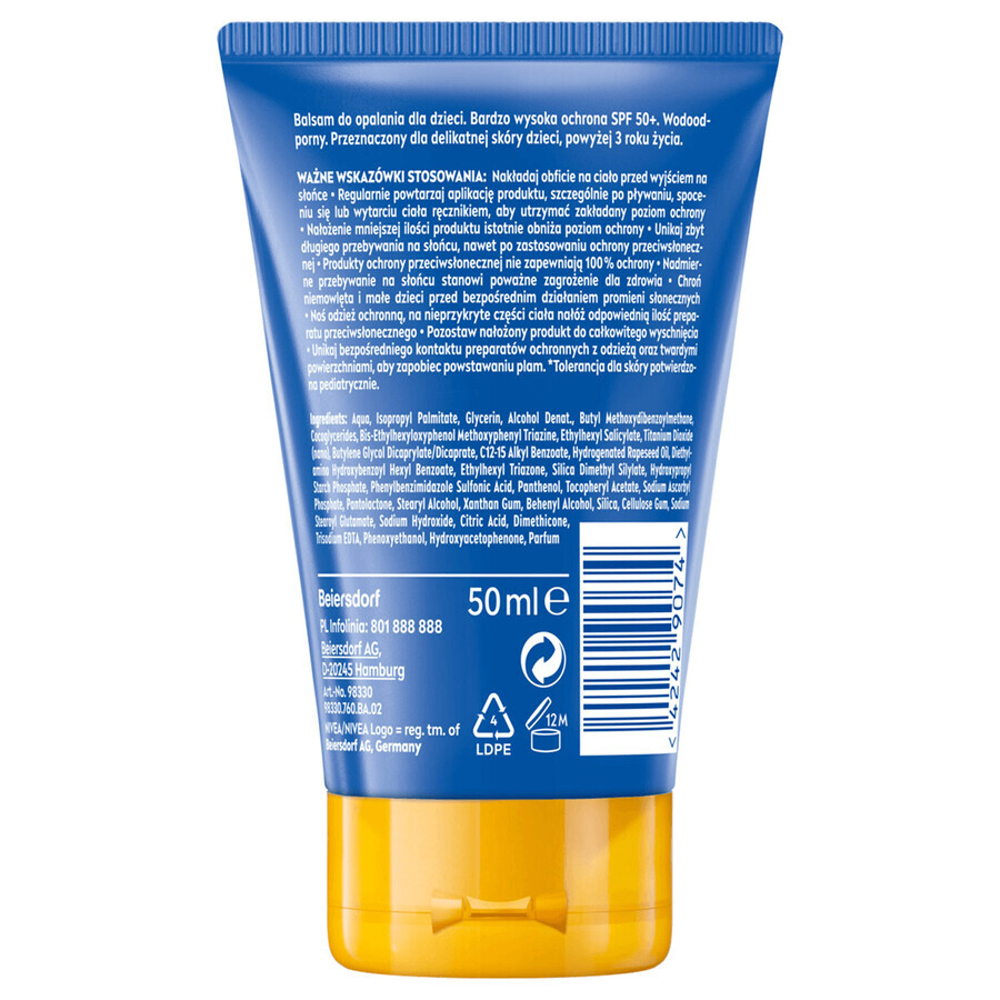 Nivea Sun Kids Protect & Care 5in1, lotion solaire pour enfants, SPF 50+, 50 ml + jeu Dobble gratuit