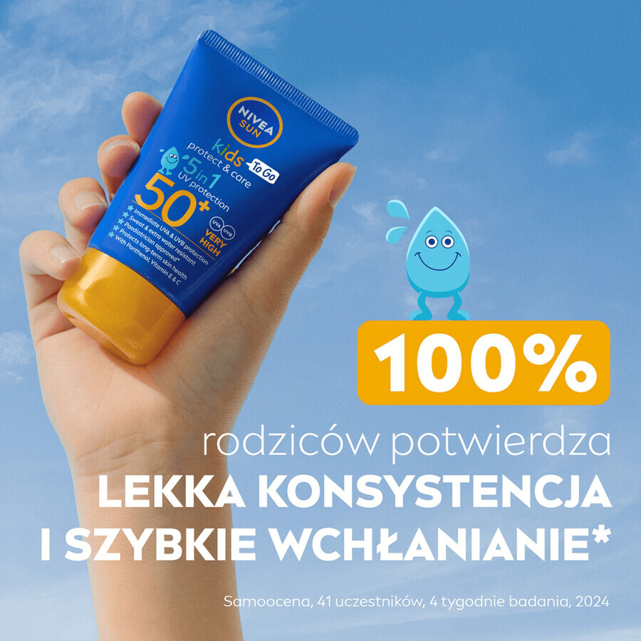 Nivea Sun Kids Protect & Care 5in1, lotion solaire pour enfants, SPF 50+, 50 ml + jeu Dobble gratuit