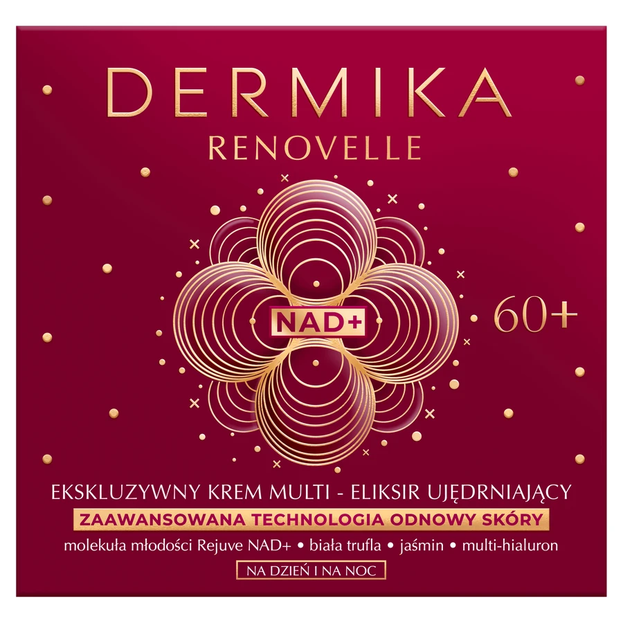 Dermika Renovelle 60+, exclusiva crema reafirmante multielixir, día y noche, 50 ml