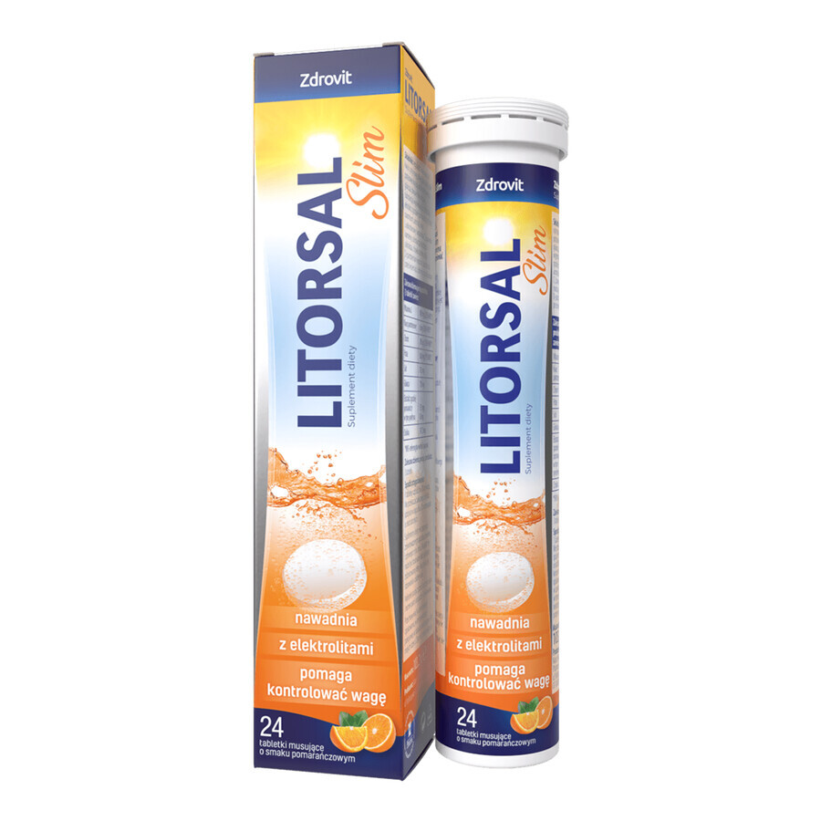 Set Zdrovit Litorsal Slim, Orangengeschmack, 3 x 24 Brausetabletten