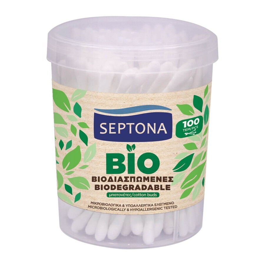 Septona Bio, biologisch afbreekbare wattenstaafjes, 100 stuks