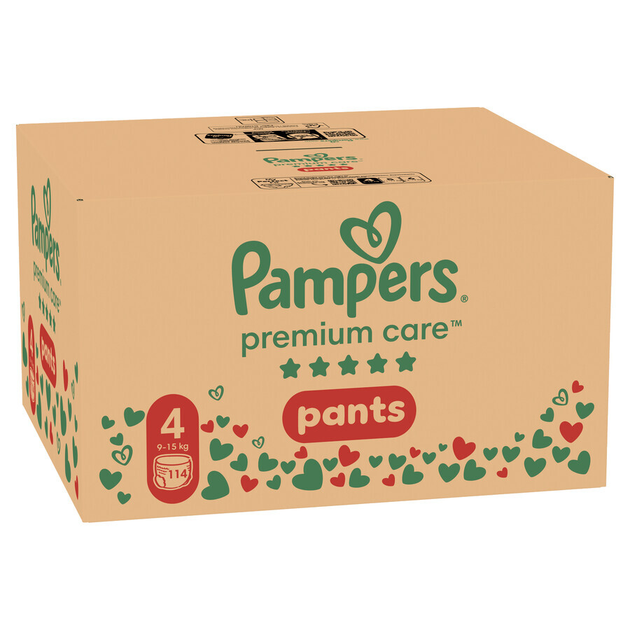 Pampers Premium Care Pants, scutece, mărimea 4, 9-15 kg, 114 buc