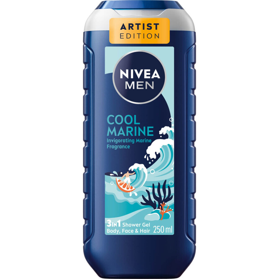 Nivea Men set, douchegel, Cool Marine, 250 ml + antitranspiratiespray, Cool Marine, 150 ml
