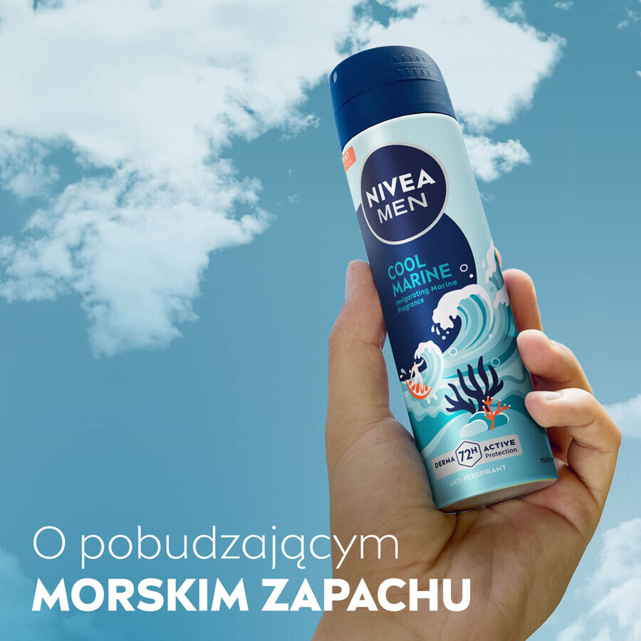 Nivea Men set, douchegel, Cool Marine, 250 ml + antitranspiratiespray, Cool Marine, 150 ml