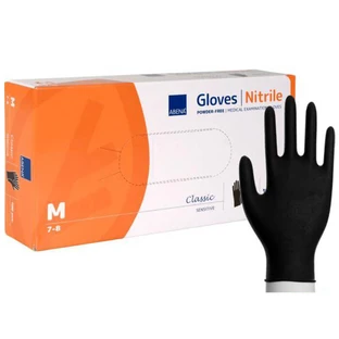 Abena, gants en nitrile, non stériles, non poudrés, noirs, taille M, 100 pièces