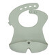 B.Box, silicone bib with open pocket, retractable, sage, from 4 months, 1 piece