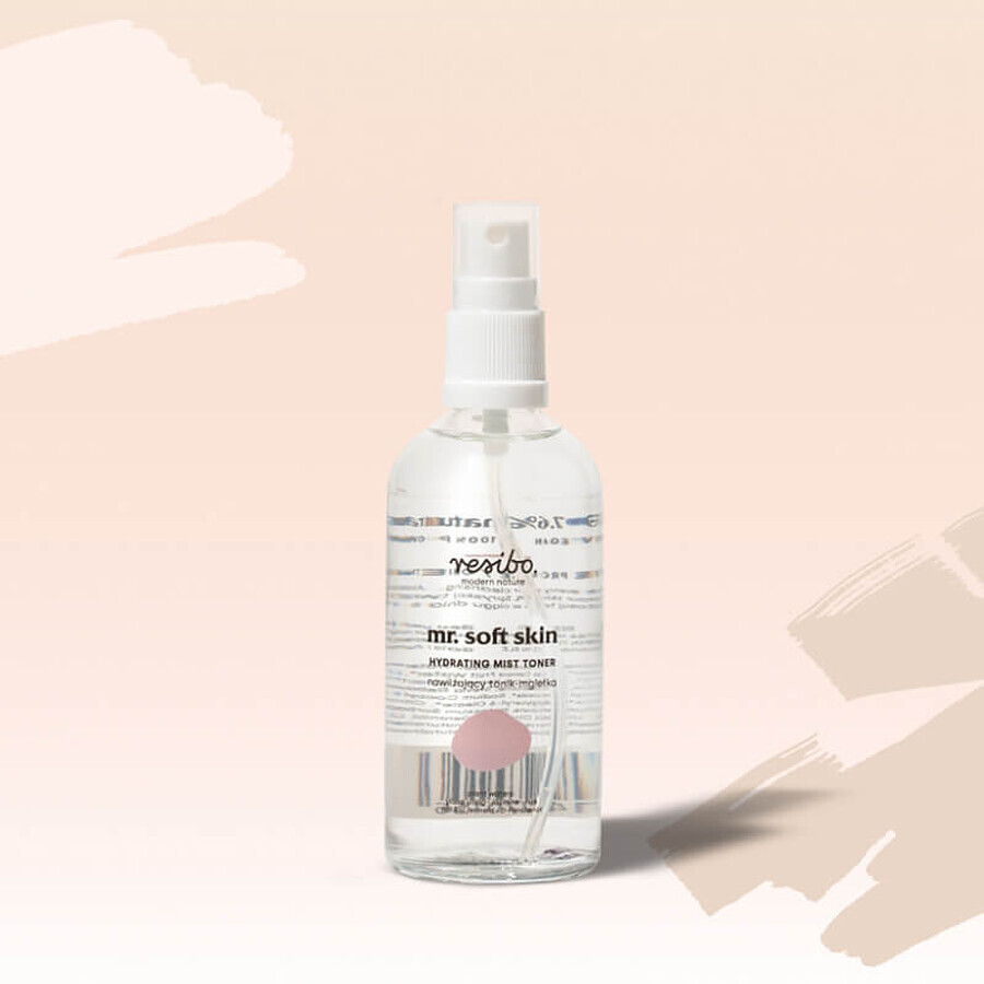 Set Mr Soft Skin di Resibo, tonico-nebbia idratante, 100ml + gel detergente e struccante cremoso, 100ml + balsamo lisciante per capelli, 100ml in omaggio