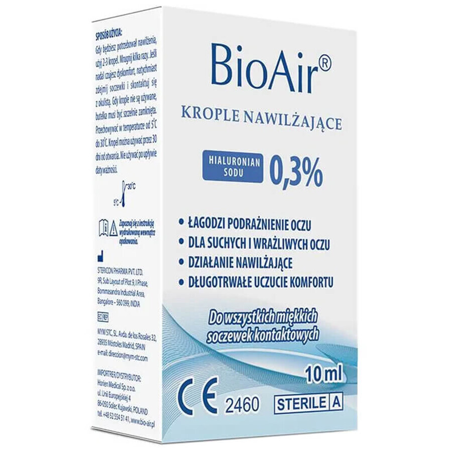 BioAir Picături hidratante pentru ochi, 10 ml