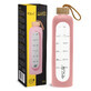 4Fizjo, glass water bottle in silicone case, motivational, pink, 1 l