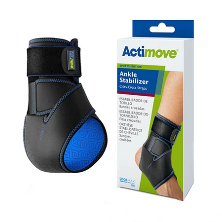 Actimove Sports Edition, estabilizador de tobillo, negro, correas cruzadas, ajustable