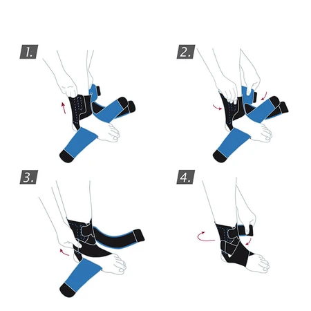 Actimove Sports Edition, estabilizador de tobillo, negro, correas cruzadas, ajustable