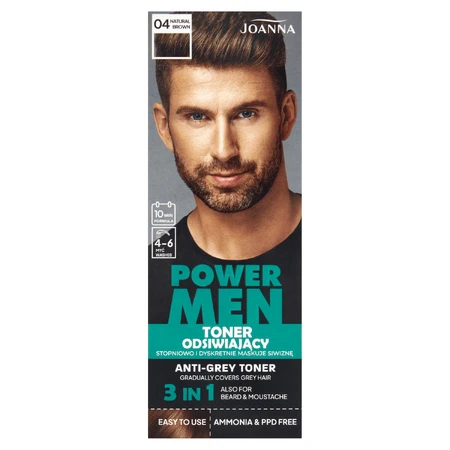 Joanna Power Men, desensitizing toner, 04 natural brown, 80 g