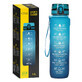 4Fizjo, tritan water bottle, motivational bidon, blue, 1 l