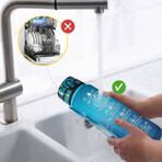 4Fizjo, tritan water bottle, motivational bidon, blue, 1 l