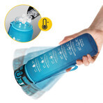 4Fizjo, tritan water bottle, motivational bidon, blue, 1 l