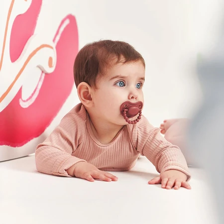 Luu Kids, suzetă, poziționare, silicon, Moroccan Pink, 3-6 luni, 1 buc
