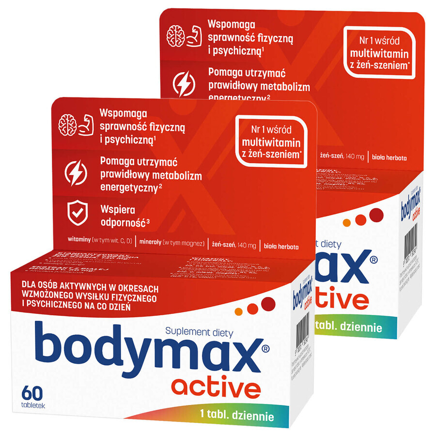 Set Bodymax Active, 60 comprimés + 60 comprimés pour 1 centime