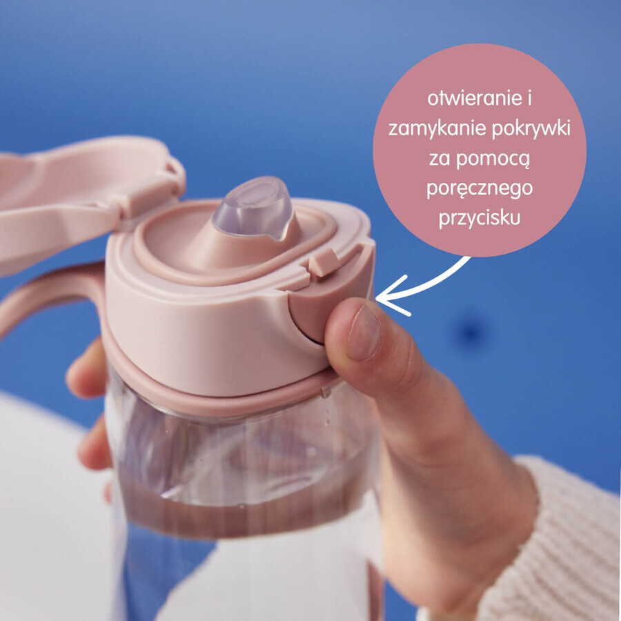 B.Box, water bottle with mouthpiece, tritan, children's bottle, Blush Crush, from 3 years, 450 ml