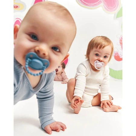 Luu Kids, suzetă, poziționare, silicon, Cloudy Blue, 3-6 luni, 1 buc