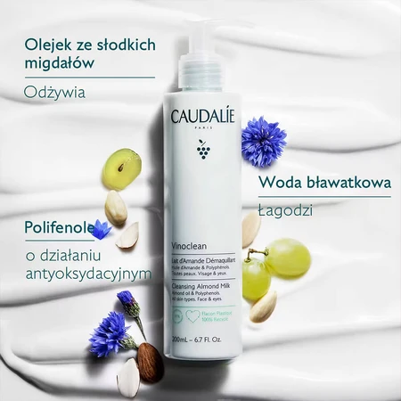 Caudalie Vinoclean, leche desmaquillante de almendras, 200 ml