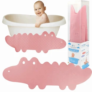 Bocioland, antislip badmat, roze krokodil, 1 stuk