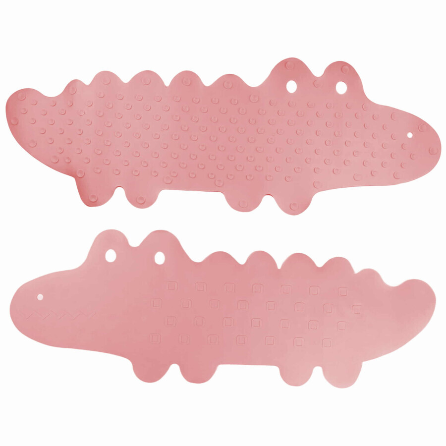 Bocioland, tapis de bain antidérapant, crocodile rose, 1 pièce