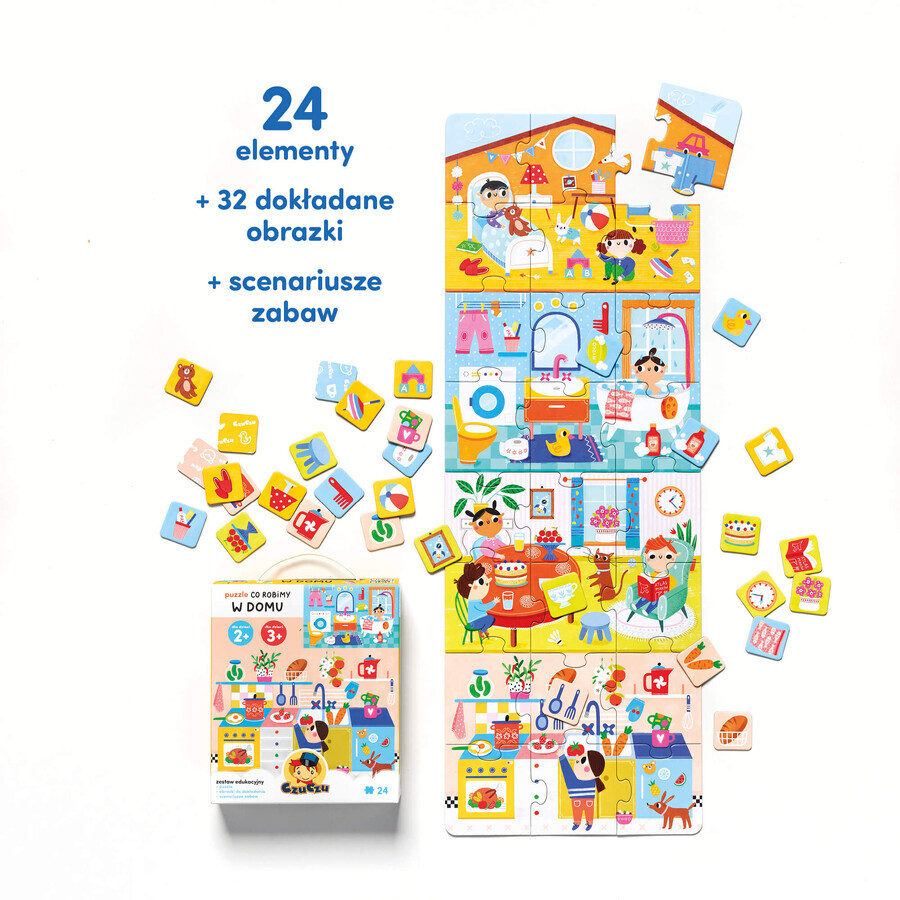 Set Bebilon Advance Pronutra 5 Junior, formula nutriente a base di latte, per bambini in età prescolare, 3 x 1000 g + puzzle CzuCzu Cosa facciamo a casa gratuitamente