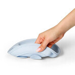 BabyOno, silicone saucer with suction cup, blue, from 6 months, 1 piece