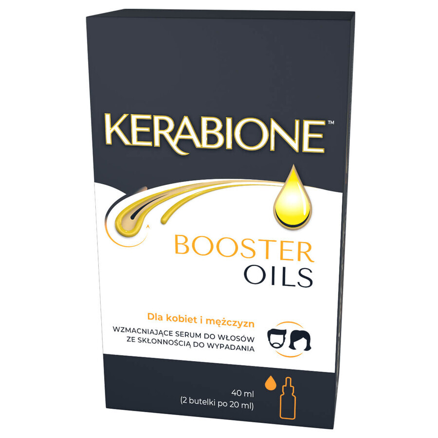 Kerabione Booster Oils, strengthening serum for hair prone to shedding, 2 x 20 ml