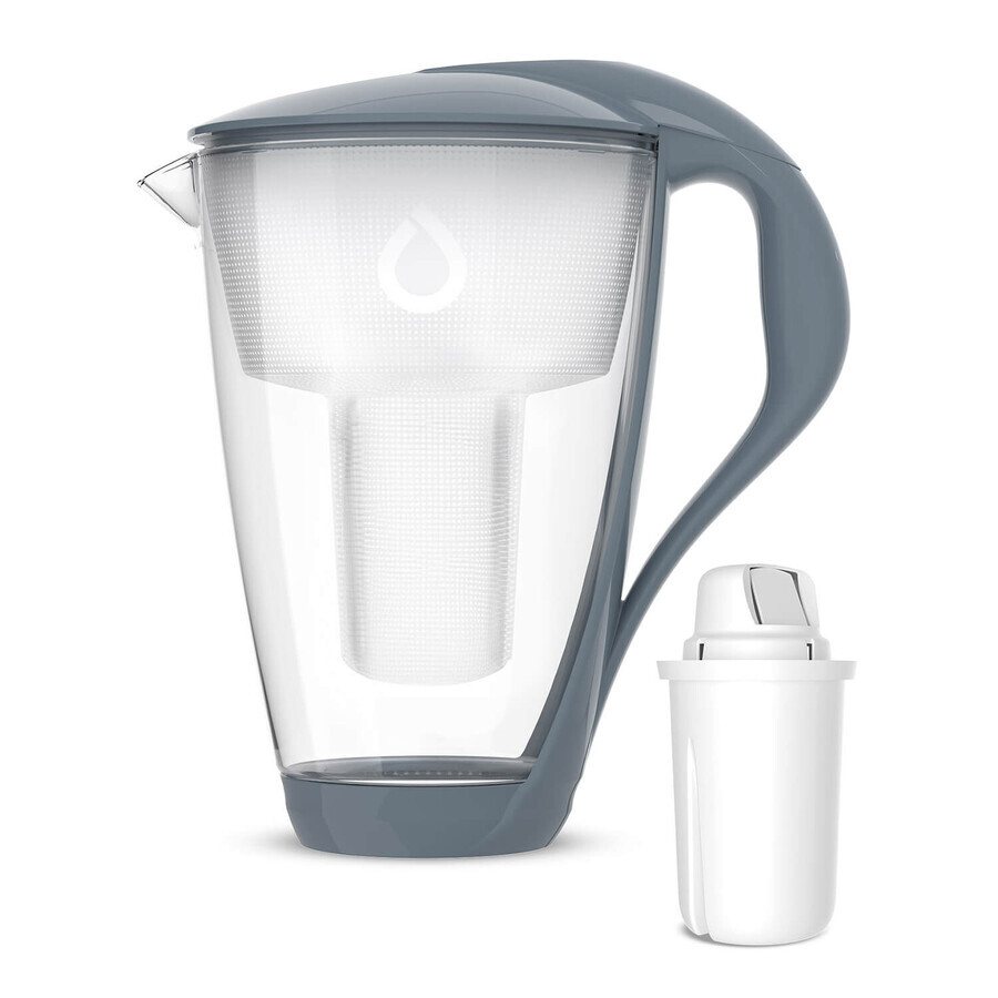 Dafi Crystal Led, glass filter pitcher, steel, 2 l + Classic filter, 1 piece