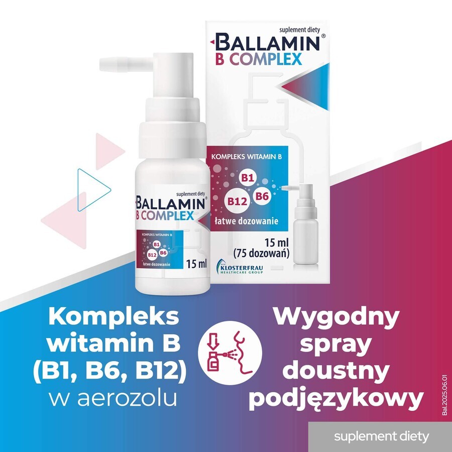 Ballamin B Complex, spray sublingual, 15 ml