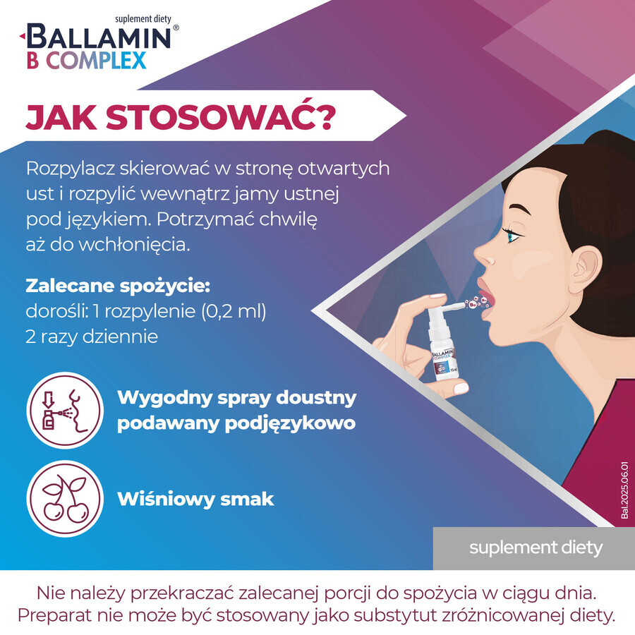 Ballamin B Complex, spray sublingual, 15 ml