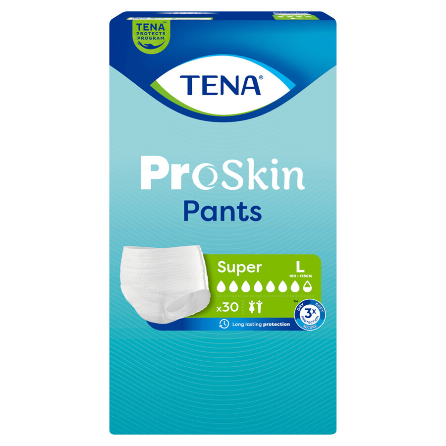 Tena Pants Proskin set, absorbent panties, size L, 100-135 cm, Super, 2 x 30 pieces