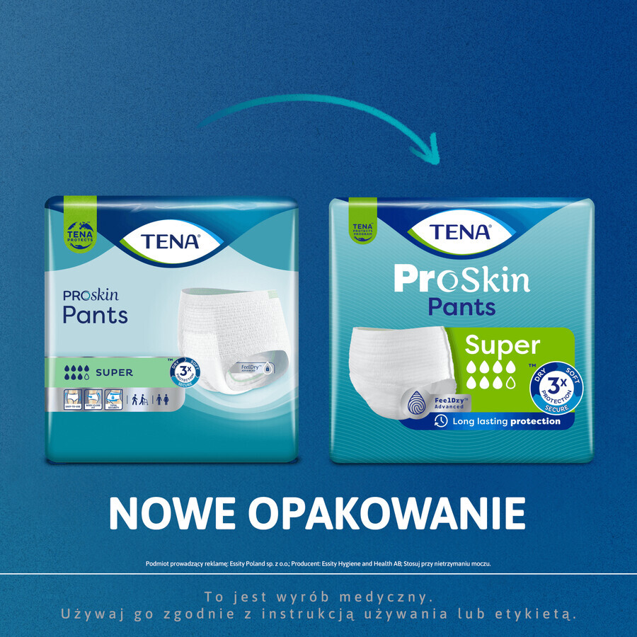 Tena Pants Proskin set, absorbent panties, size L, 100-135 cm, Super, 2 x 30 pieces