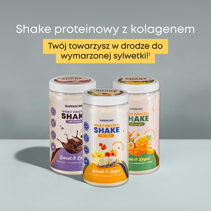 Supersonic, frullato proteico con collagene, gusto cioccolato belga, senza lattosio, 560 g