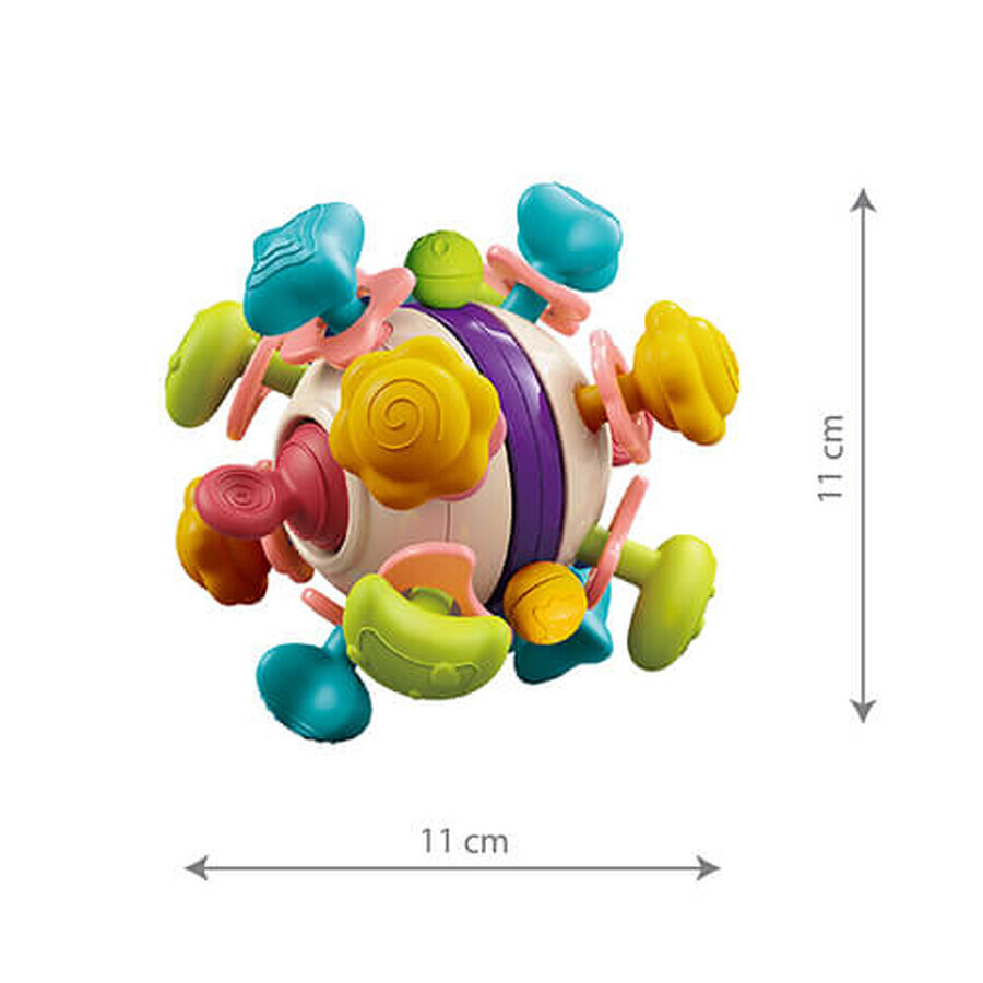 BabyOno, dentition sensorielle, boule étoilée, dès la naissance, 1 pièce