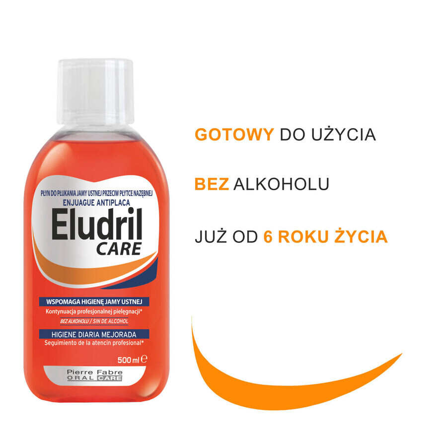 Set Eludril Care, enjuague bucal contra la placa, 2 x 500 ml