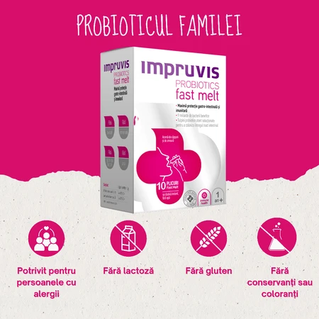 Impruvis Fast Melt pack with peach flavor, 2 x 10 sachets, Pharma Brands